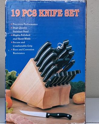 Set coltelli da cucina in acciaio 