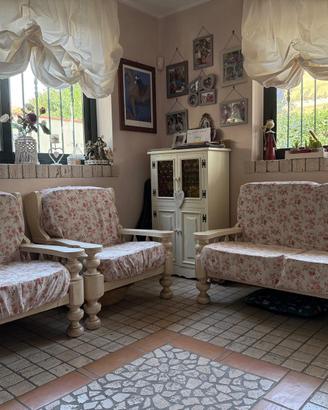 Set salotto shabby chic 2 poltrone + divano 2 post