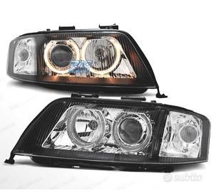 FARI AUDI A6 99-01 XENON OCCHI ANGEL LED FONDO NER