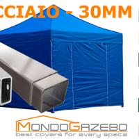 Gazebo 3x3 fiere mercatini PVC pieghevole 4pareti