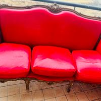 Divano ecopelle rosso