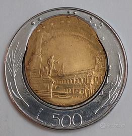500 lire bimetallica errore conio Rarità 