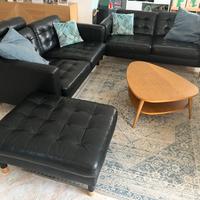 Divano pelle nero 2 posti Landskrona