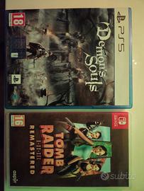 Demon soul PS5 e Tomb Raider  1 2 3 switch