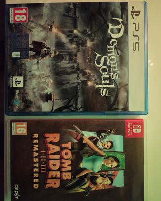 Demon soul PS5 e Tomb Raider  1 2 3 switch