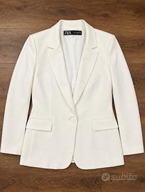 Blazer Zara donna bianco elegante nuovo senza tag
