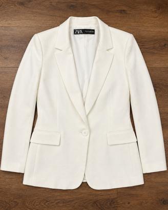 Blazer Zara donna bianco elegante nuovo senza tag