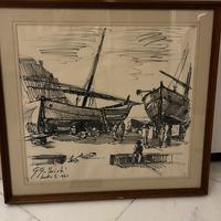 Quadro carboncino pittore G. Galbiati