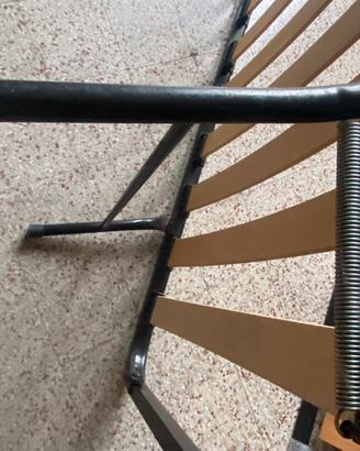 rete singola 80X190 doghe legno piedi a molle