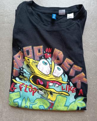 Maglietta SpongeBob H&M Divided nera Taglia M