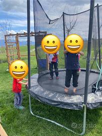 Trampolino elastico 240 con rete