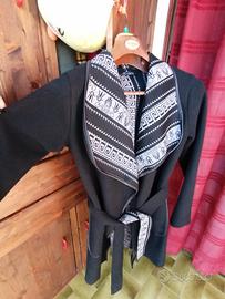 Cappottino New Collection,tre quarti nero, con cin