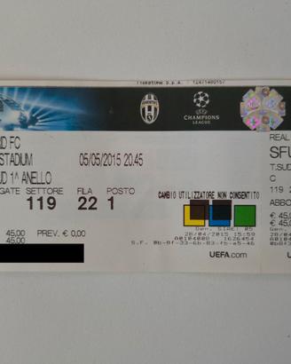 Biglietto Juventus Real Madrid 2015 Champion's