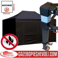 Gazebo 4,5x3 professionale personalizzabile nero