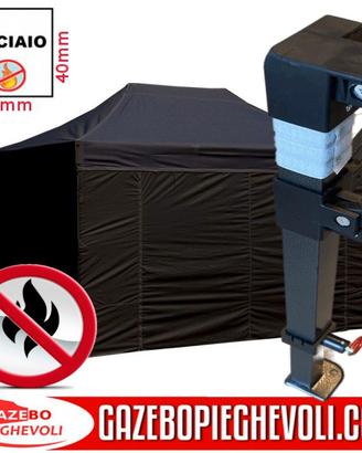 Gazebo 4,5x3 professionale personalizzabile nero