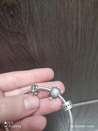 charm pandora tartaruga e chiocciola 