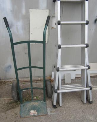 SCALA MULIFUNZIONE IN ALLUM ALTEZ-285+CARRELLO-ME