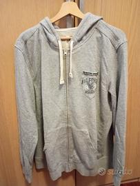 felpa Champion grigia con cappuccio e zip. Tg XXL