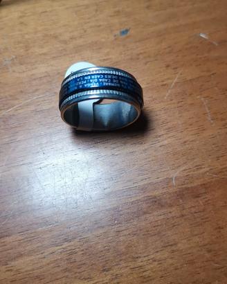 Anello antistress 27 acciaio inox con Padre Nostro