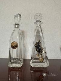Coppia di bottiglie in Cristallo- vintage anni 90