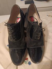 scarpe da ballo tg 45,5 in vernice e camoscio suol
