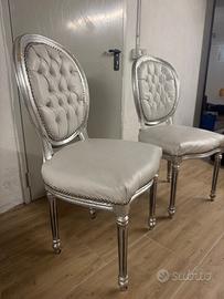2 SEDIE in coppia stile BAROCCO Bianche