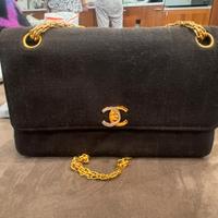 Borsa Chanel vintage in cotone marrone.