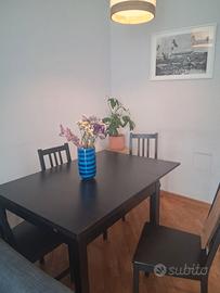 Tavolo ikea e 4 sedie nero
