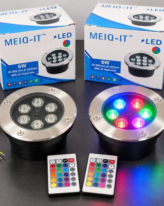 2 faretti LED RGB 6W con 2 telecomandi