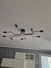 lampadario da soffitto nero stile industrial