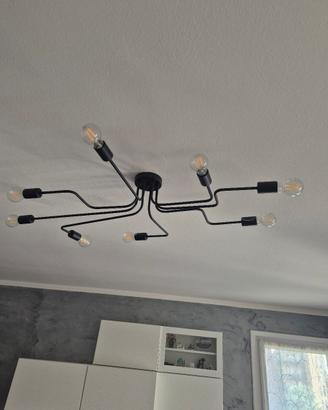 lampadario da soffitto nero stile industrial