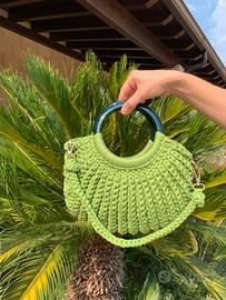 Borsa fatta a mano con manico in stile marmo