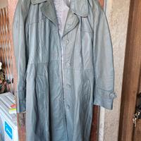 Trench lungo Donna in Vera Pelle Grigio Antracite