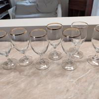 stock 20 bicchieri e brocca con bordo dorato