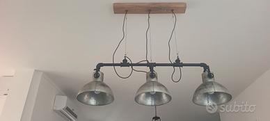 Lampadario industriale a tre lampade"Loberon"