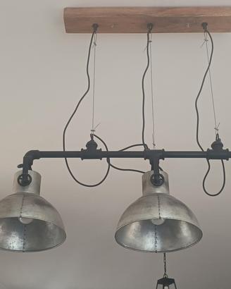 Lampadario industriale a tre lampade"Loberon"