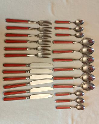 24 posate Pintinox con manico rosso