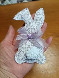 Decorazione Pasqua Coniglio LILLA feltro cm. 14
