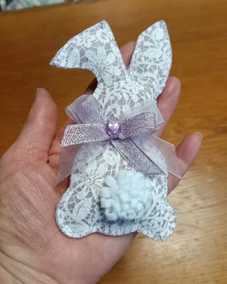 Decorazione Pasqua Coniglio LILLA feltro cm. 14