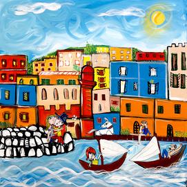 Paesaggio in stile moderno isola di ponza 100x100