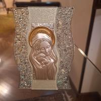 Icona in vetro di Murano e argento