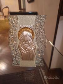 Icona in vetro di Murano e argento