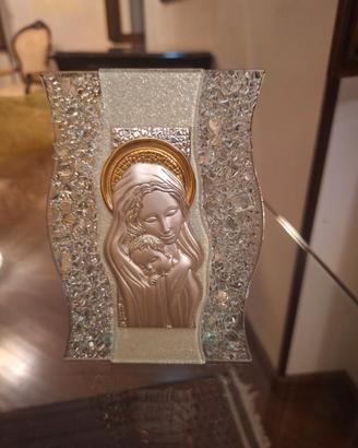 Icona in vetro di Murano e argento