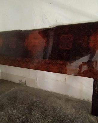 Testiera letto matrimoniale in radica vintage 40€