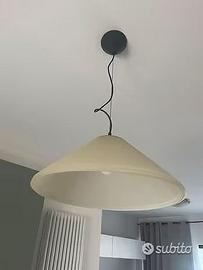 Lampadario a soffitto in vetro di Murano satinato