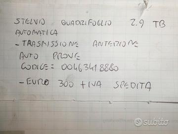 Trasmissione anteriore stelvio, quadrifoglio