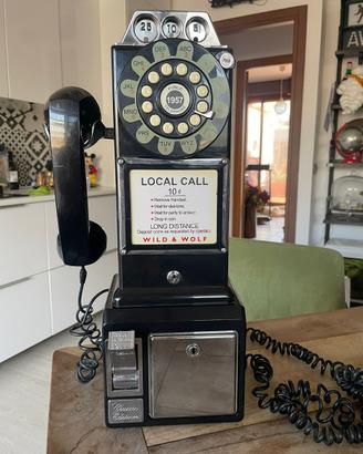 TELEFONO VINTAGE AMERICANO PUBBLICO MONETE REPLICA