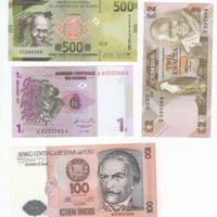 Lotto di 4 banconote Guinea, Zambia, Congo, Perù