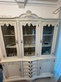 Vetrina armadio credenza vintage in legno bianco
