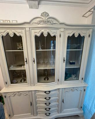 Vetrina armadio credenza vintage in legno bianco
